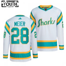 San Jose Sharks Hockeydrakt Timo Meier 28 2022-23 Hvit Reverse Retro 2.0 Authentic - Barn